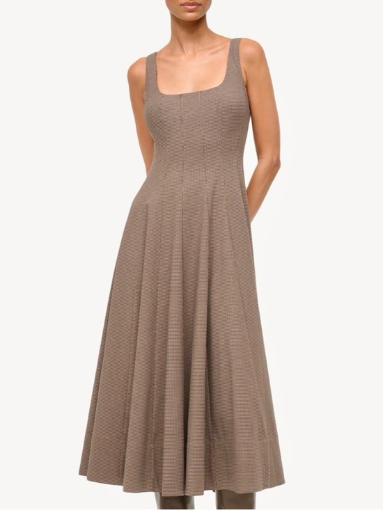 STAUD Dresses & Skirts - NWT Staud Wells Midi Dress Houndstooth